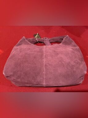 Plum Suede Hobo Bag - Women